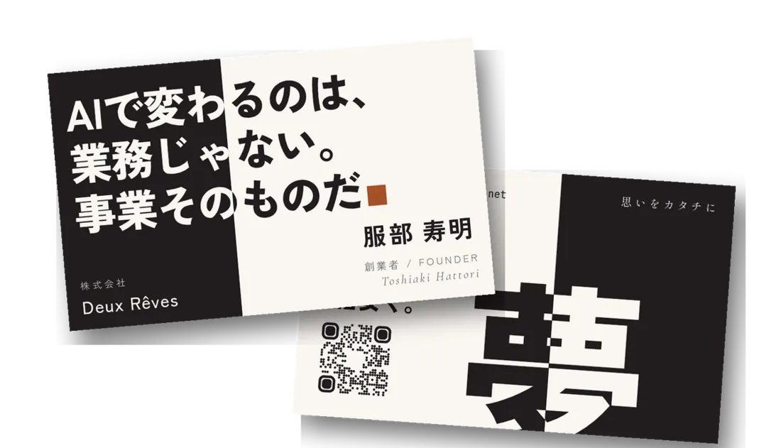 創業者の名刺（表と裏）